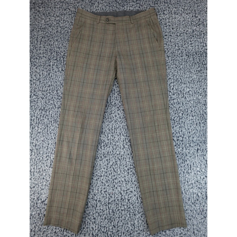 Todd Snyder Dress Pants Mens 30x32 Brown Glen Plaid Excellent Bonotto Wool Blend